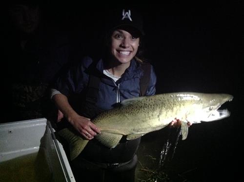 Student with salmon 