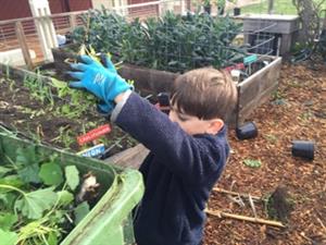 Student in garden