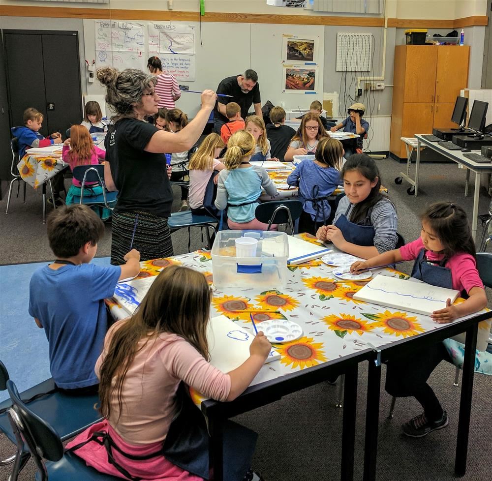 Students in the McNear Art and Science Center