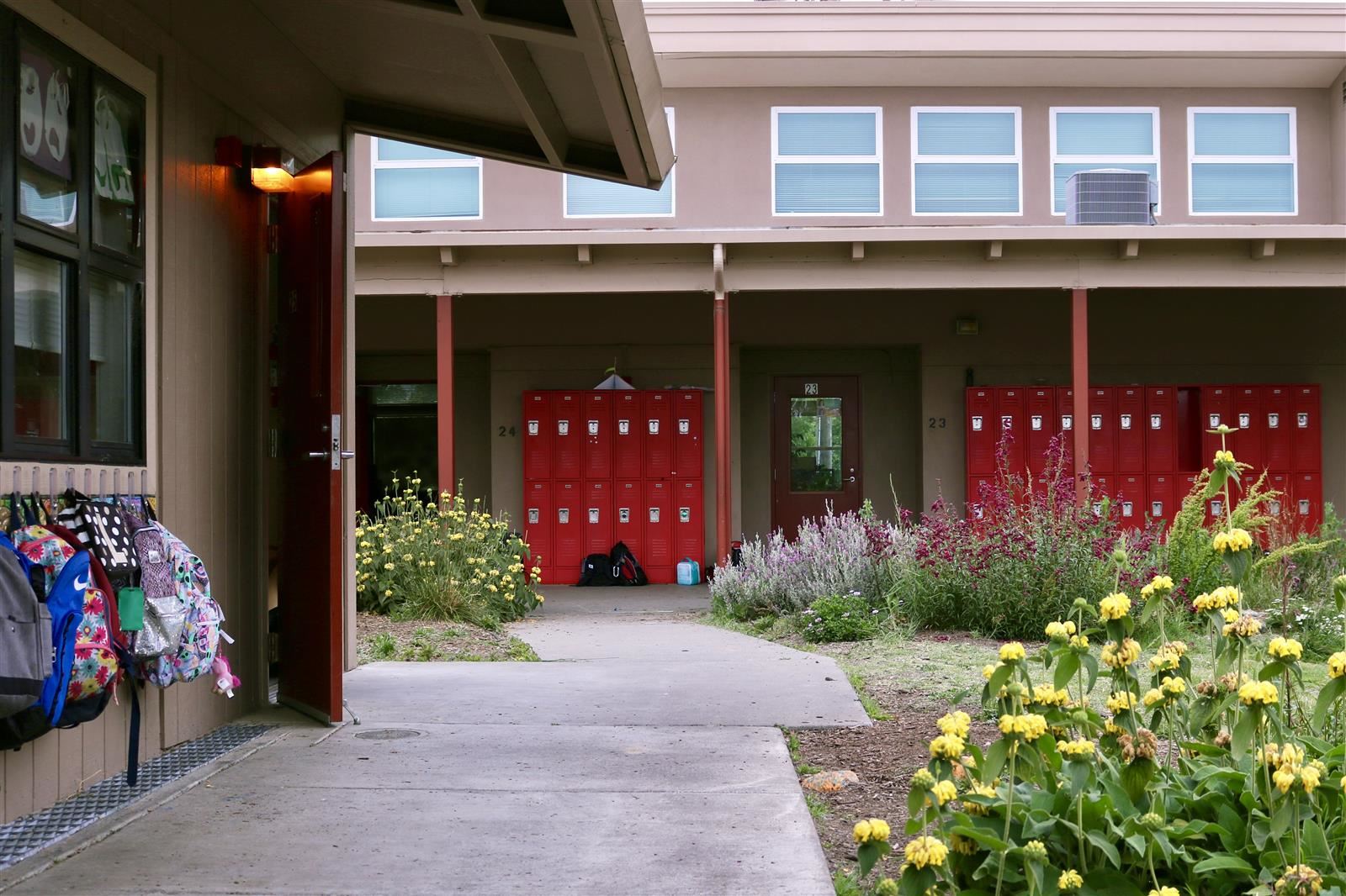 Outside of PACS with lockers visible