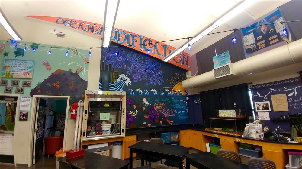 Mural in Marine Science classroom